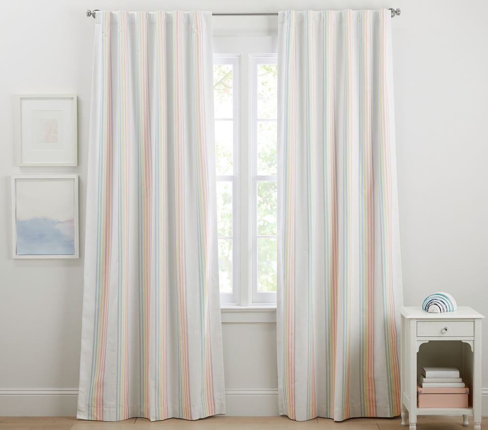Chloe Rainbow Stripe Blackout Curtain Panel